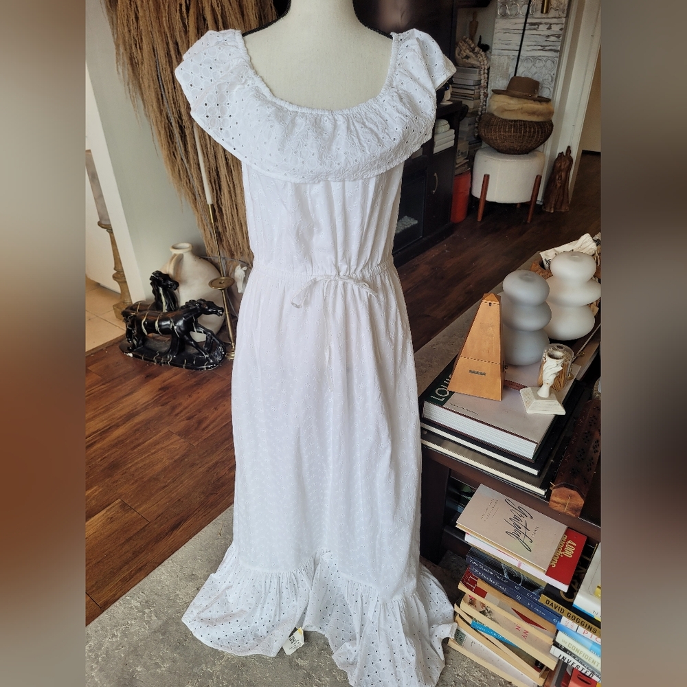 Style & Co. White Eyelet Maxi Dress